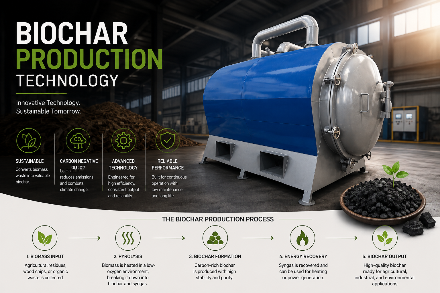 Biochar Production Technology: How Modern Systems Turn Biomass Into Value 1 Biochar Production Technology