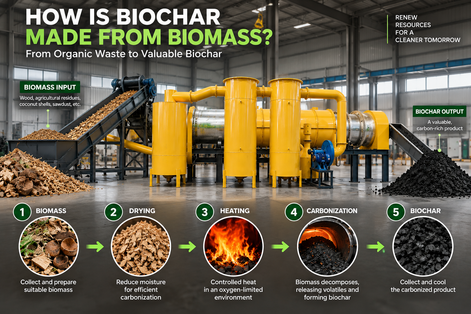 How Is Biochar Made From Biomass? | Turning Waste Into Valuable Biochar 1 HOW IS BIOCHAR MADE FROM BIOMASS