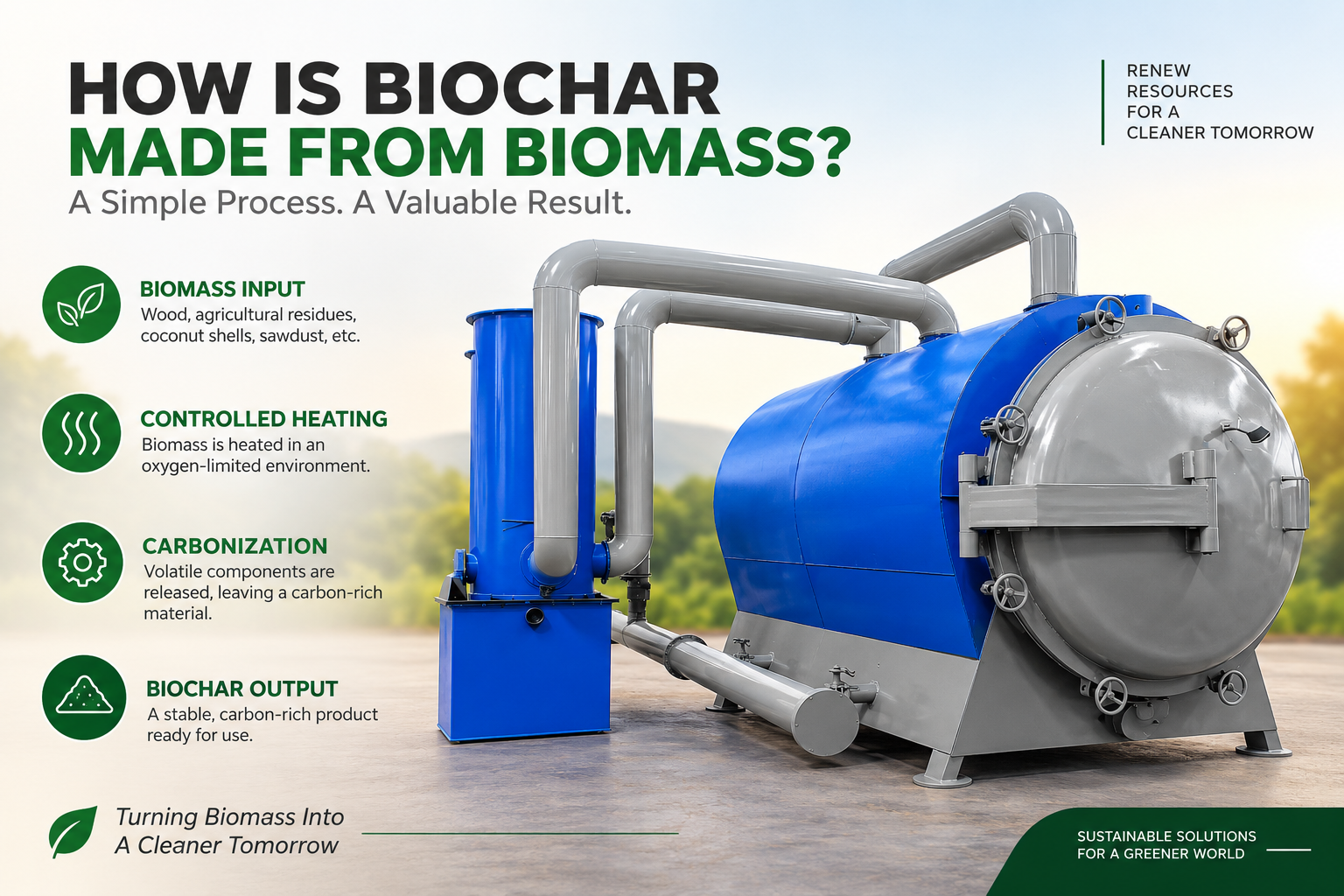 How Is Biochar Made From Biomass? | Turning Waste Into Valuable Biochar 2 HOW IS BIOCHAR MADE FROM BIOMASS