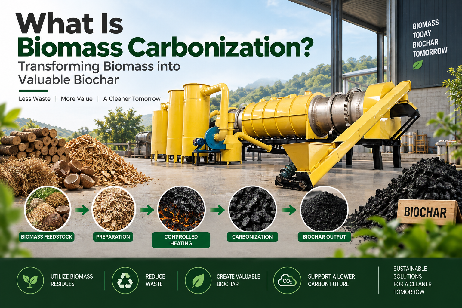 What Is Biomass Carbonization? | Turning Biomass Into Valuable Biochar 1 What Is Biomass Carbonization