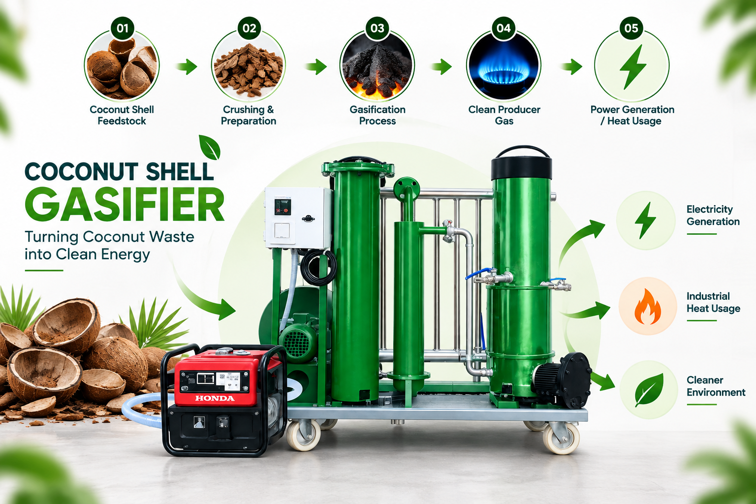Coconut Shell Gasifier: Turn Coconut Waste into Energy 1 Coconut Shell Gasifier