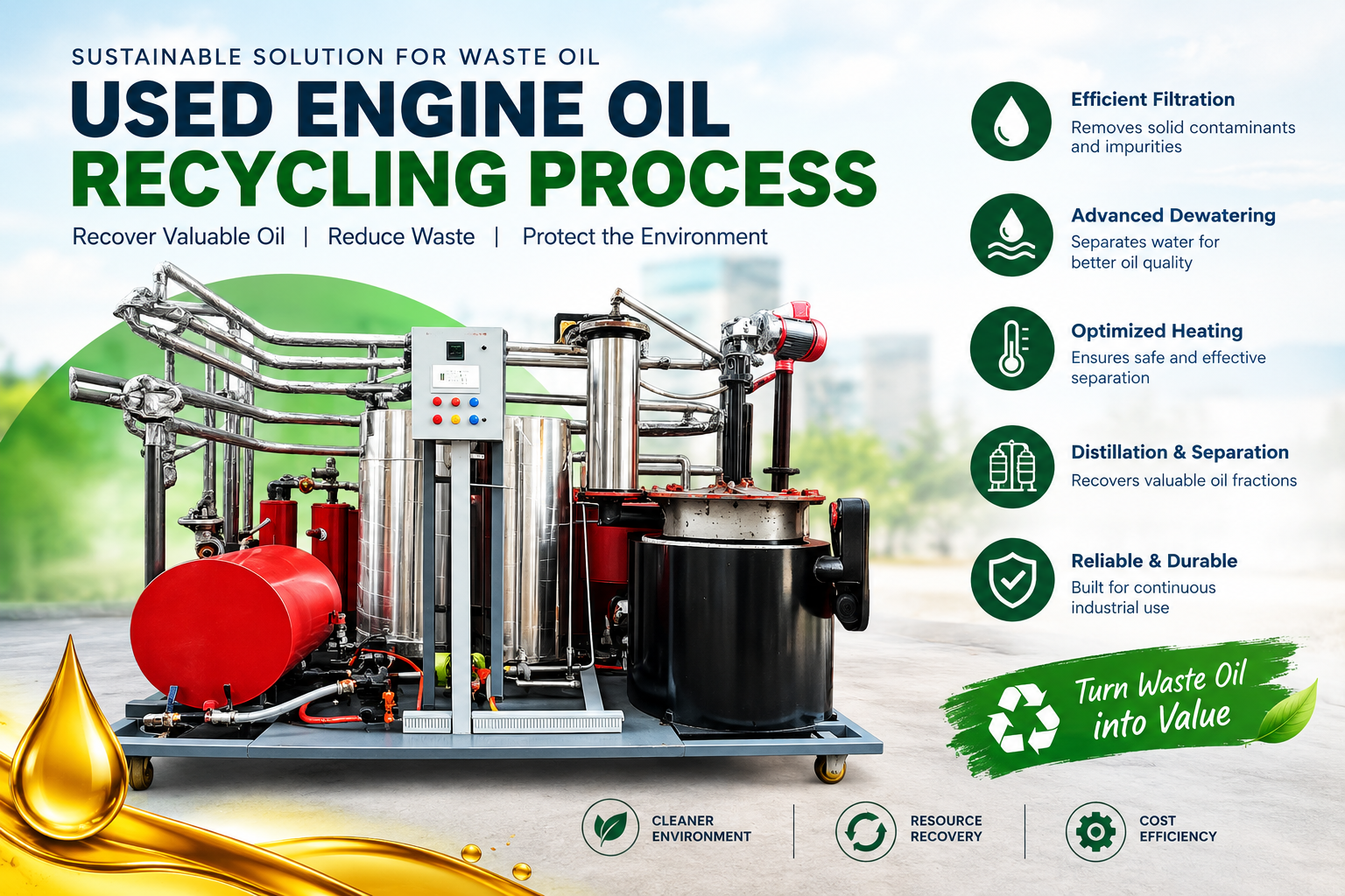 Sustainable Used Oil Recycling Machine