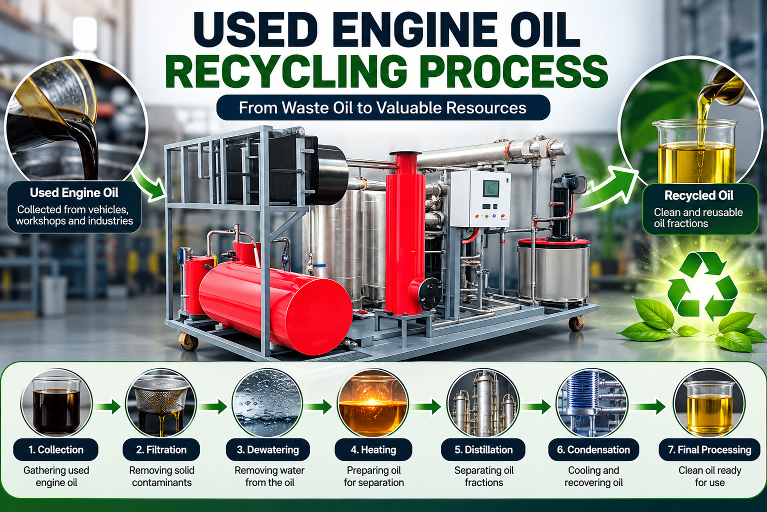 Used Engine Oil Recycling Process